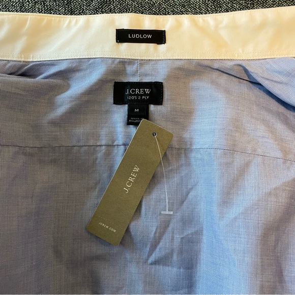 NWT J.Crew Ludlow Men's Blue Shirt with White Collar Size Medium - Picture 8 of 10